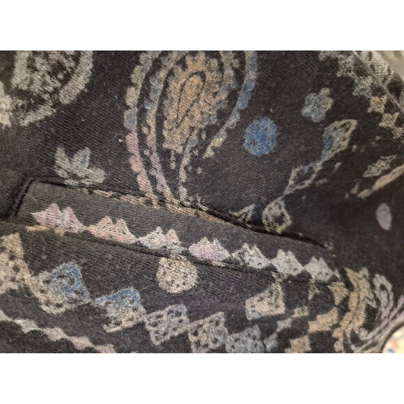 Vintage Havana Boyfriend Fleece Button Down Boho Paisley Sweatshirt Sz L - Picture 7 of 8
